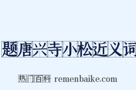 题唐兴寺小松近义词是什么意思的图片